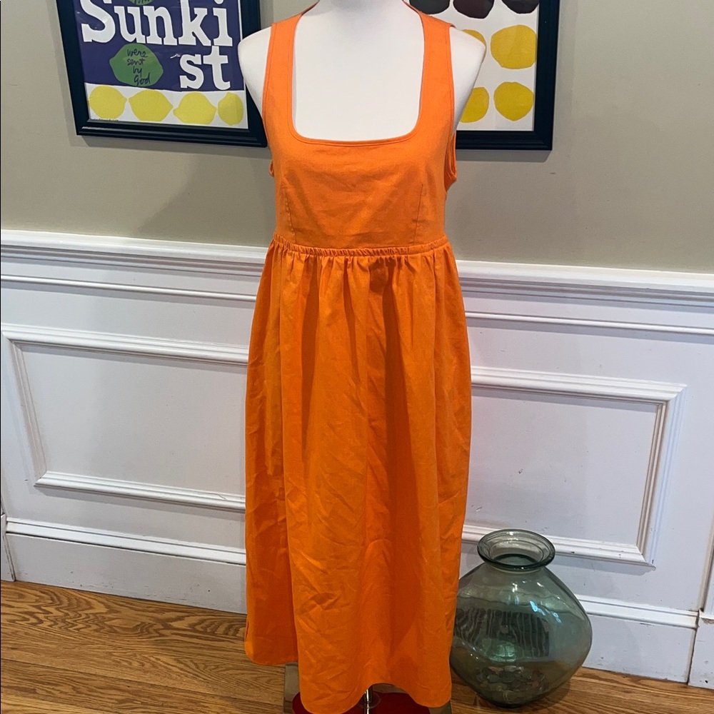 Tangerine o.p.t. Maribella Linen Blend Midi Dress in Orange Glow - Picture 2 of 8